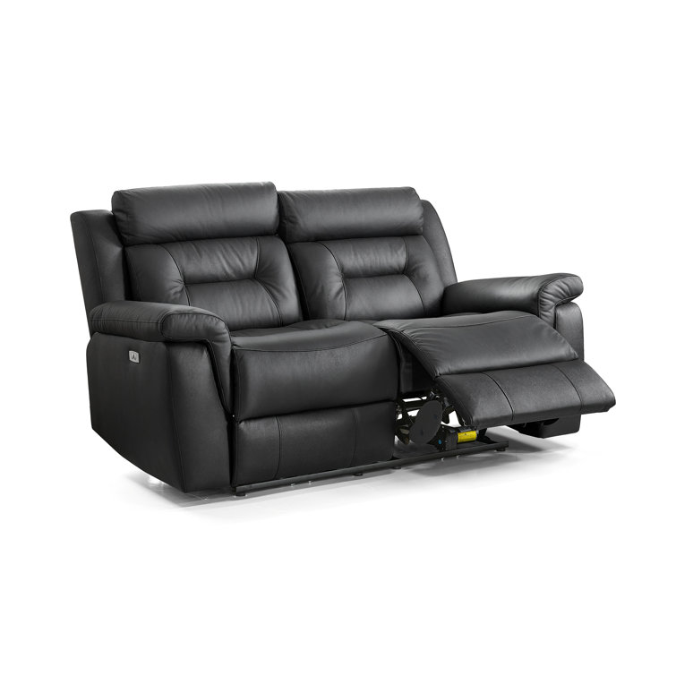 Ebern Designs Demea 161Cm Genuine Leather Reclining Loveseat Wayfair